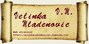 Velinka Mladenović vizit kartica